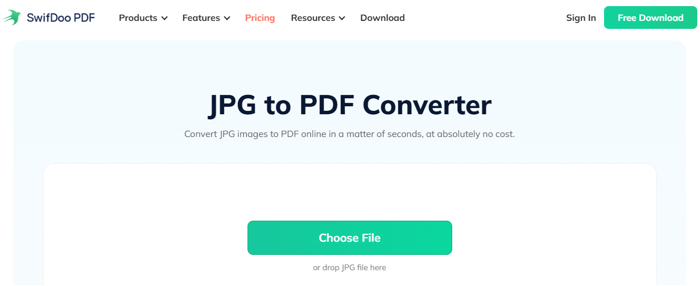 JPG to PDF High-Resolution Converter: SwifDoo PDF online