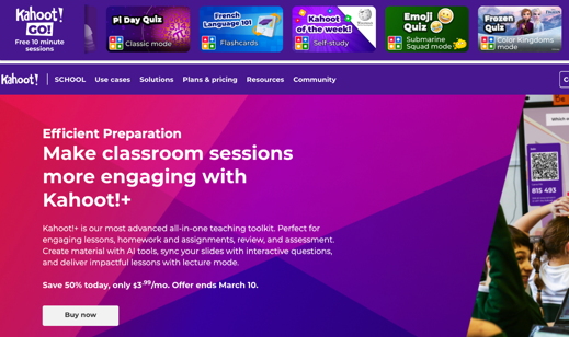 Kahoot online teaching tool