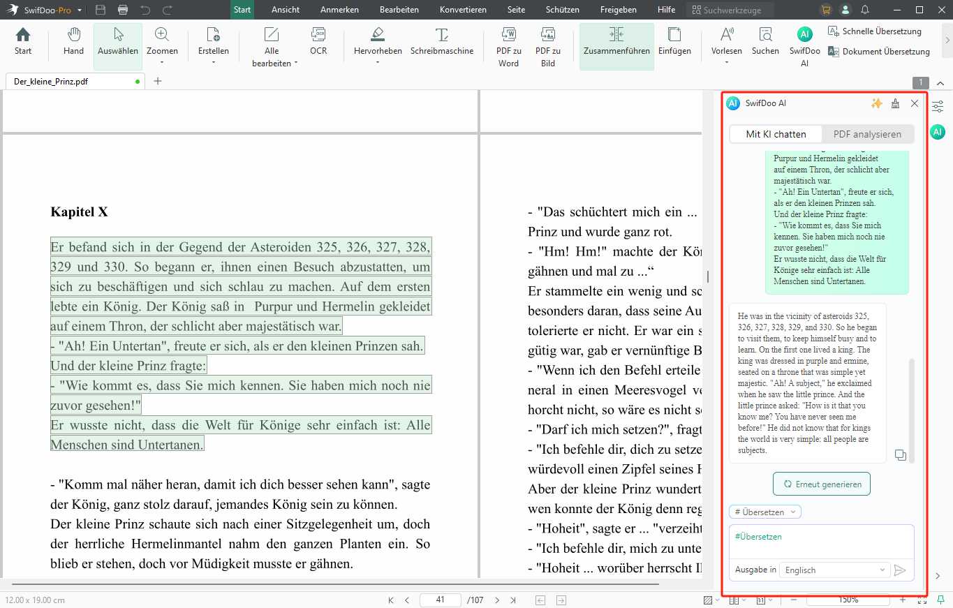 SwifDoo AI: der beste PDF-KI-Übersetzer 