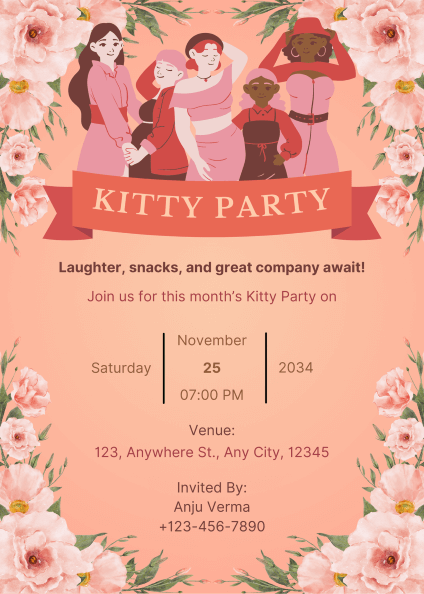 Kitty Party Invitation Card