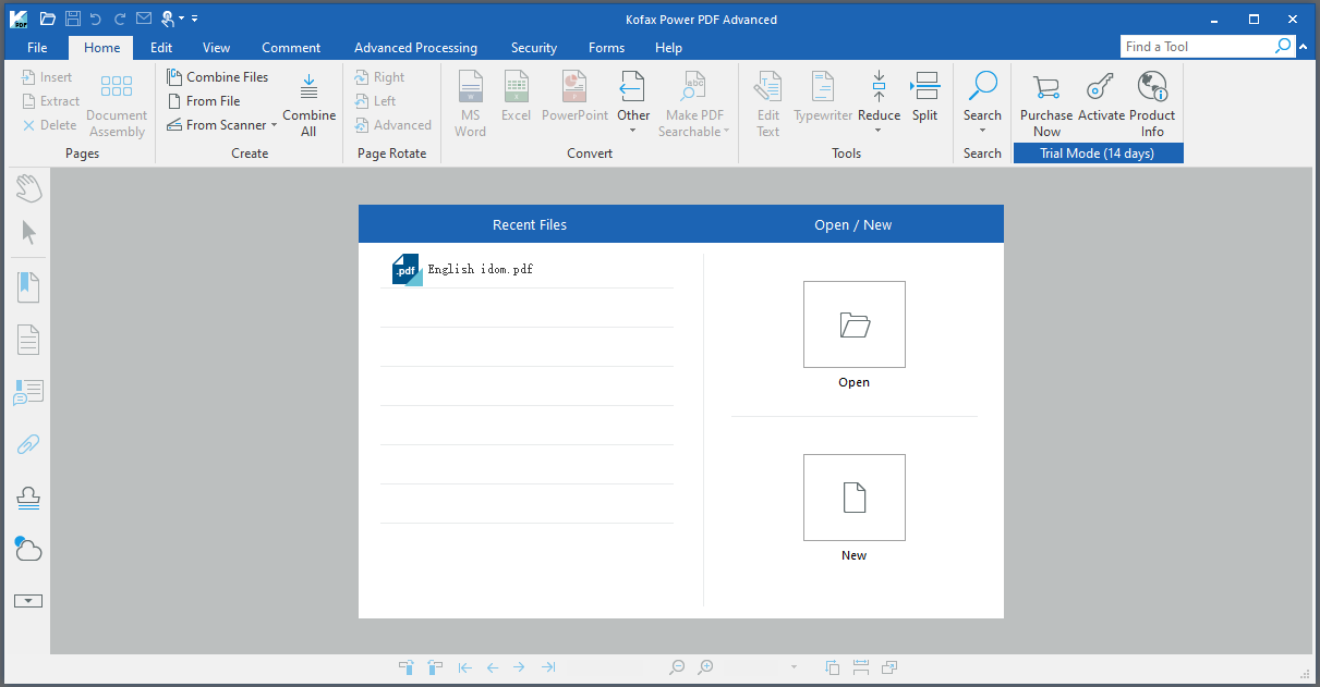 Kofax Power PDF user interface