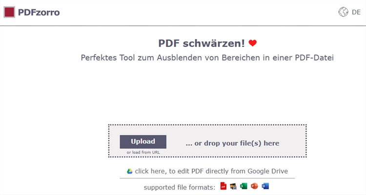 PDF schwärzen mit PDFzorro