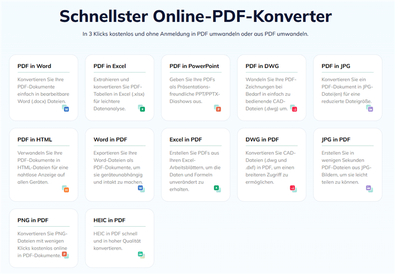 Lebenslauf in PDF online umwandeln