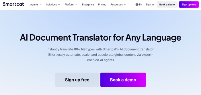 Smartcat legal document translation software