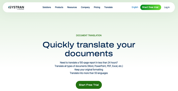 SYSTRAN legal document translation software