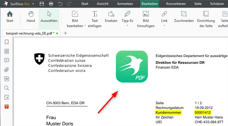 Logo als Bild einfügen mit SwifDoo PDF