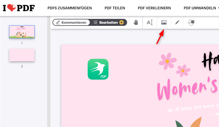 Logo in PDF einfügen mit iLovePDF
