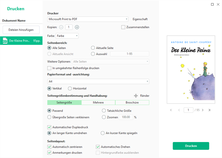 Virtuellen PDF-Drucker - SwifDoo PDF