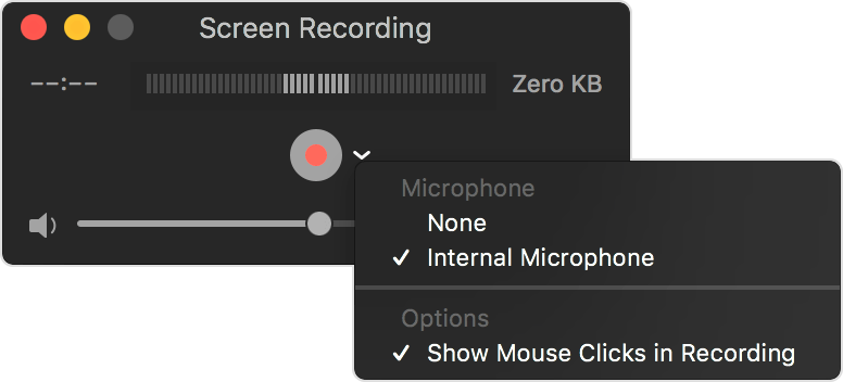 macOS High Sierra QuickTime Screen Recording