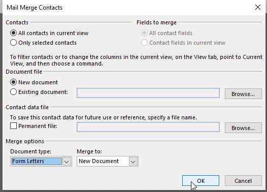 Mail merge in Outlook directly 2