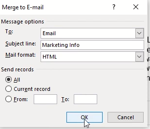 Mail merge in Outlook directly 5