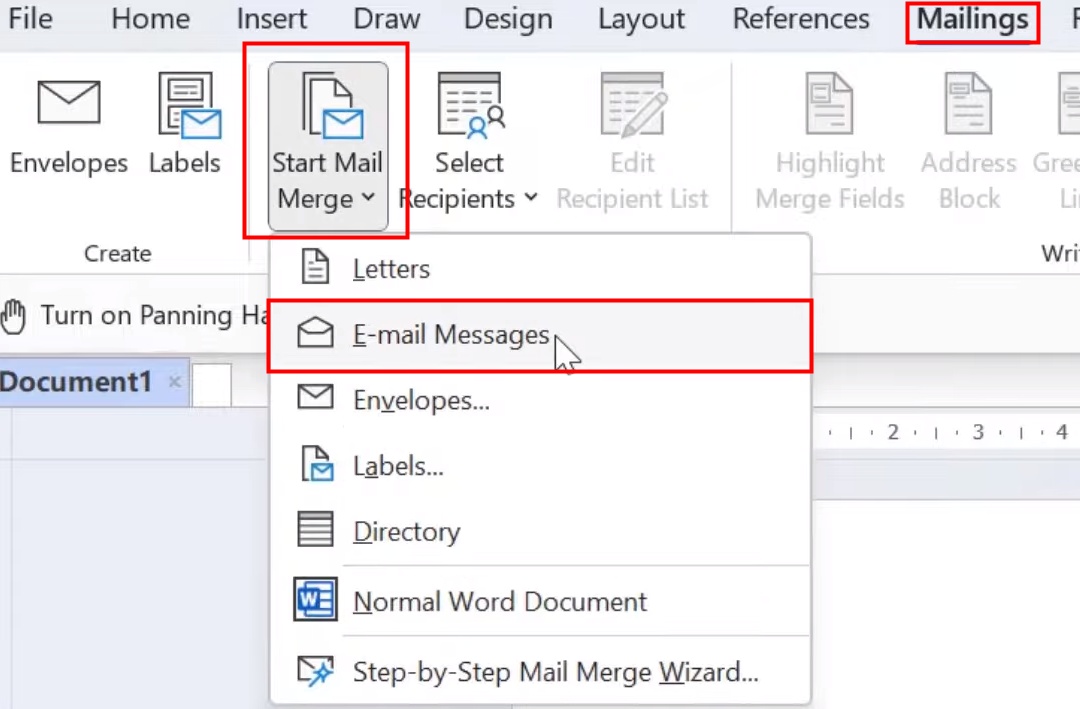 Mail merge in Outlook using Microsoft Office Suite 1