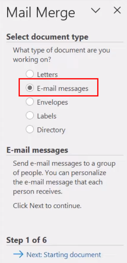 Mail merge in Outlook using Microsoft Office Suite 2