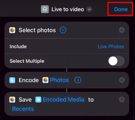 Make a live photo a video on iPhone 9