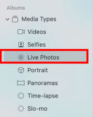 Make a live photo a video on Mac step 1