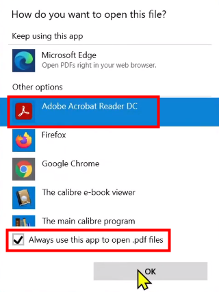 Make Adobe default PDF viewer on Windows 3