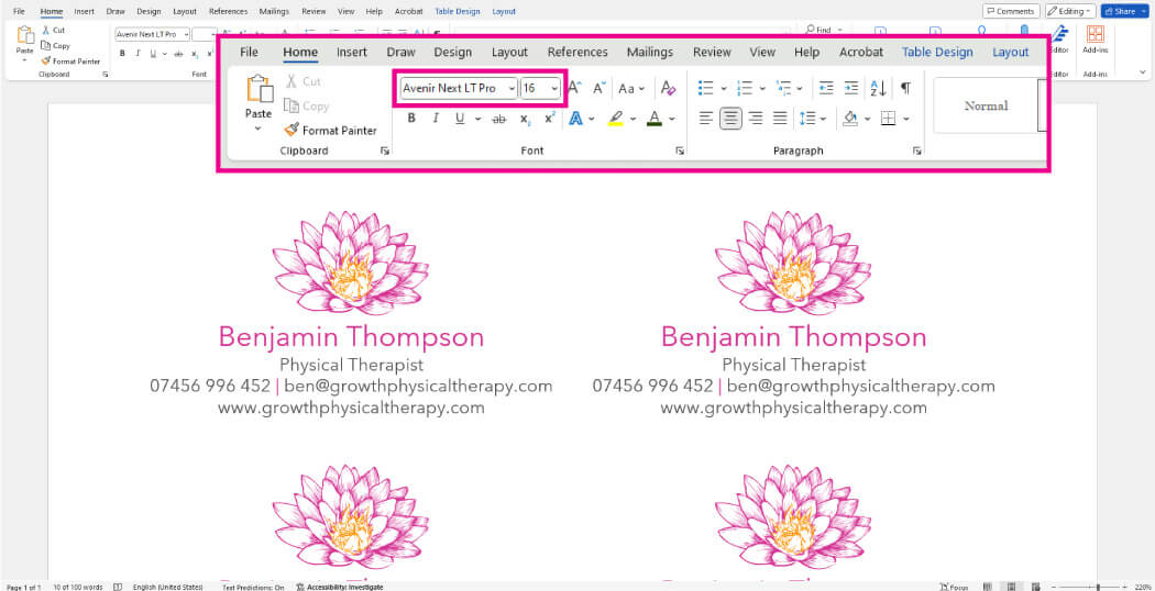 Make Business Cards in Word with a Template