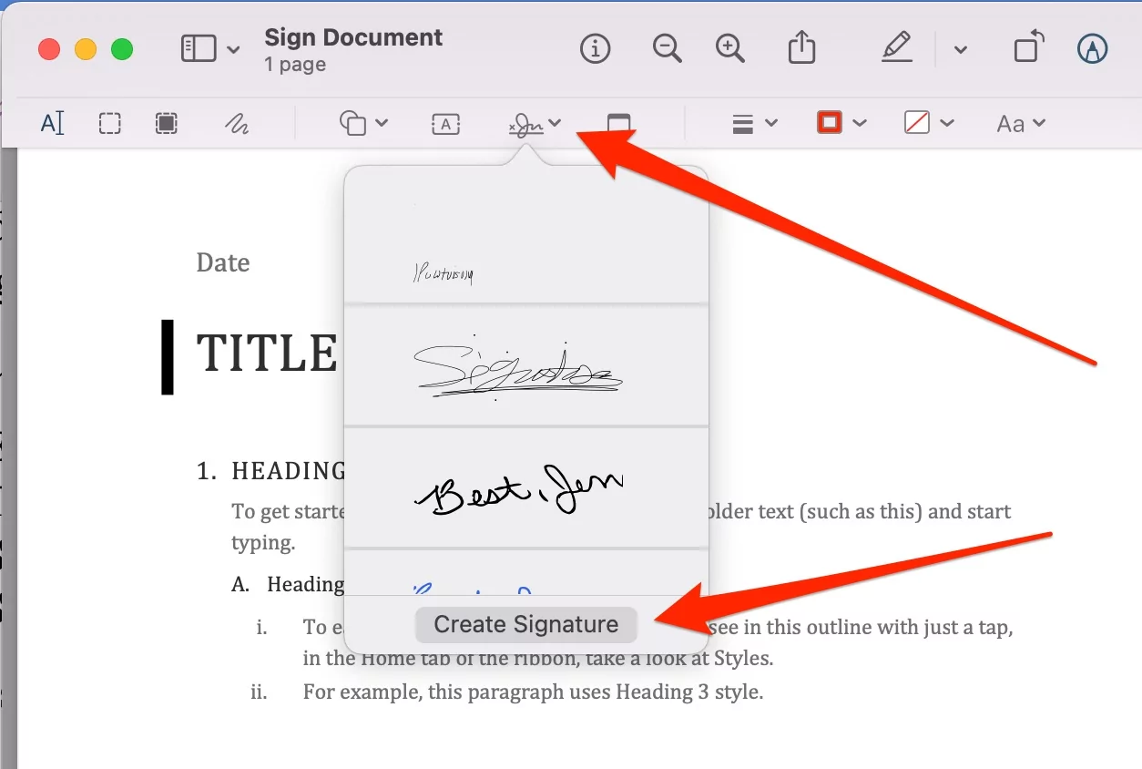 Make Electronic Signature on Mac