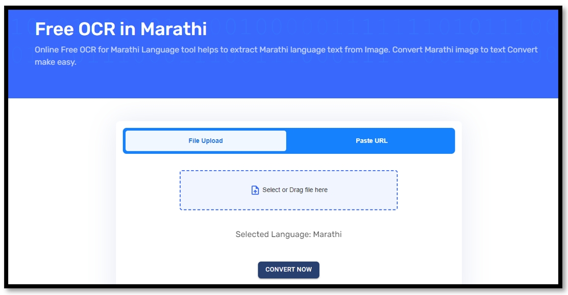 Marathi OCR tool - OnlineOCRConverter