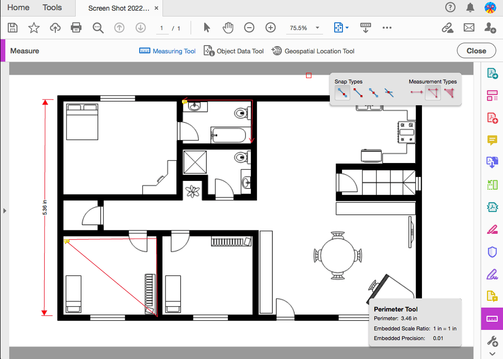 Measure Perimeter Tool in Adobe