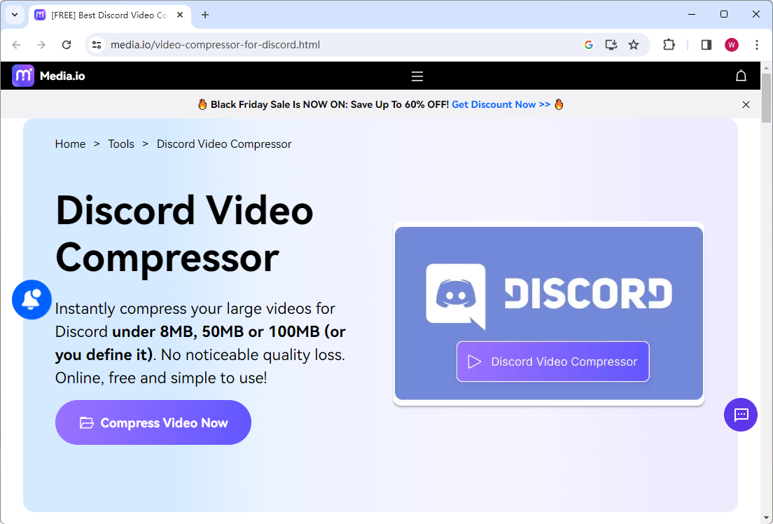 Media.io Discord Video Compressor
