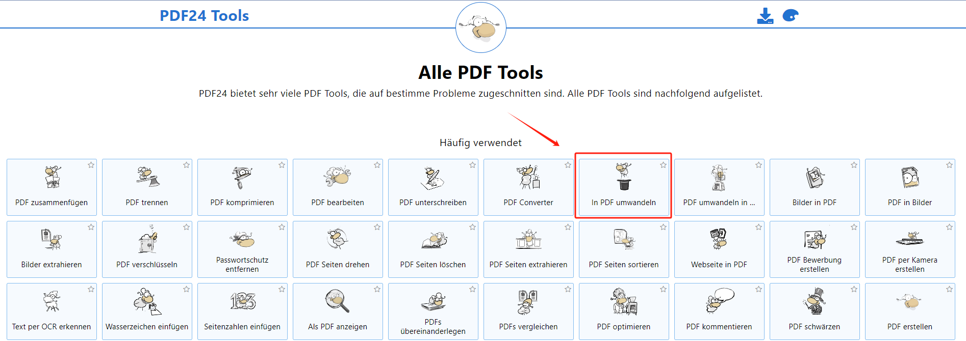 Word-Dateien in PDF umwandeln mit PDF24 online