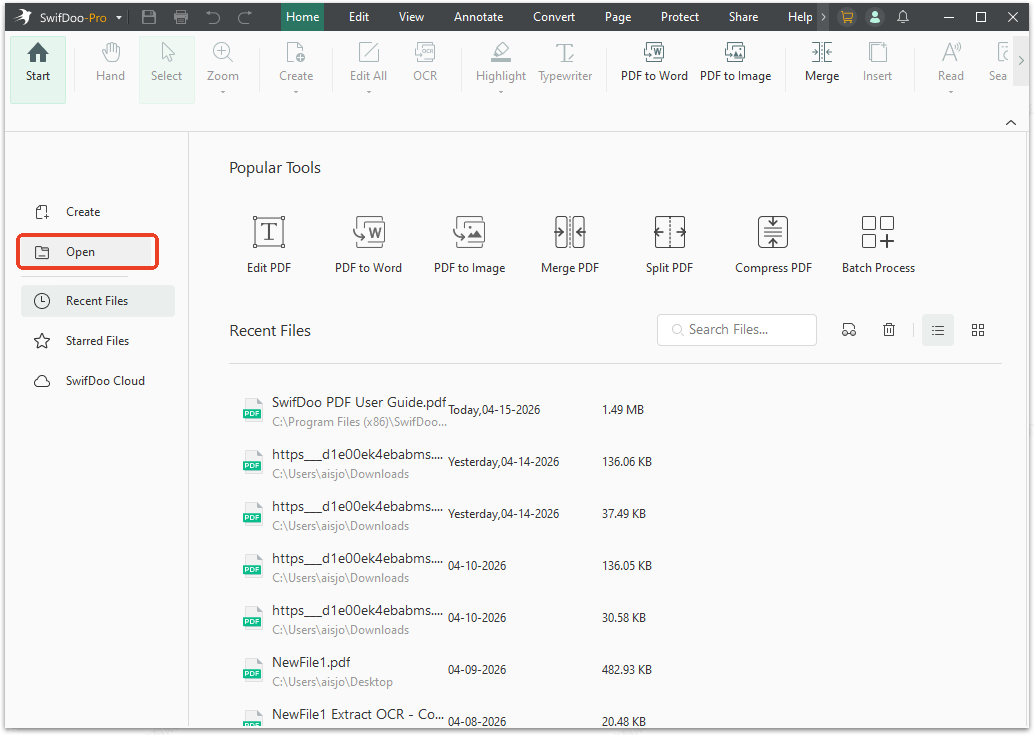 open PDF with SwifDoo PDF