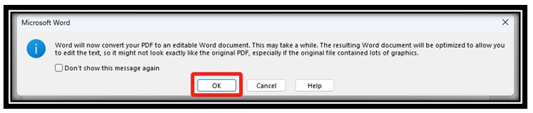 Merge PDF and Word in Microsoft Word
