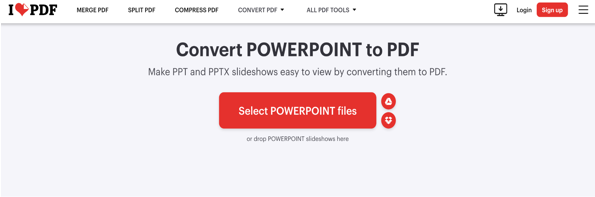 Merge PPTs with iLovePDF 1