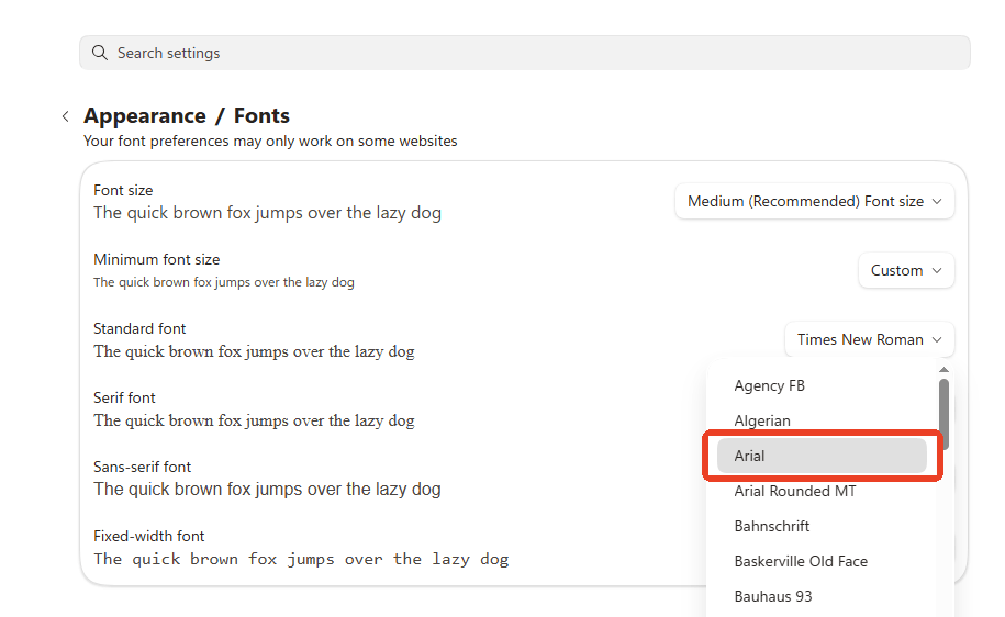 change your font type