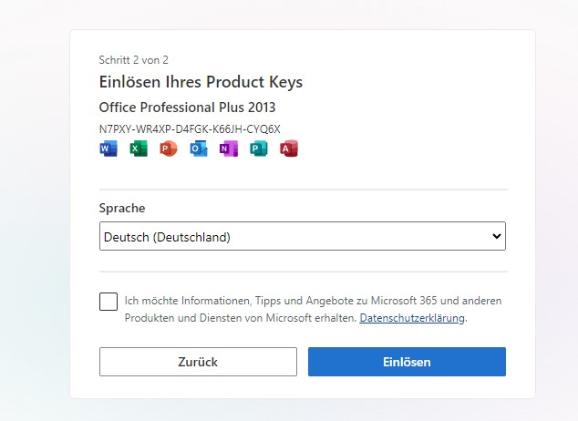 Microsoft 365 aktivieren