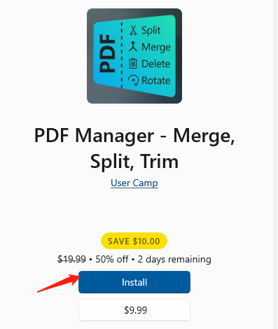 Im Gegensatz dazu ist der Microsoft PDF Manager mit einer Dateigröße von 21 MB kleiner. 