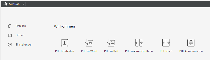 SwifDoo PDF verwendet eine Microsoft-ähnliche Benutzeroberfläche