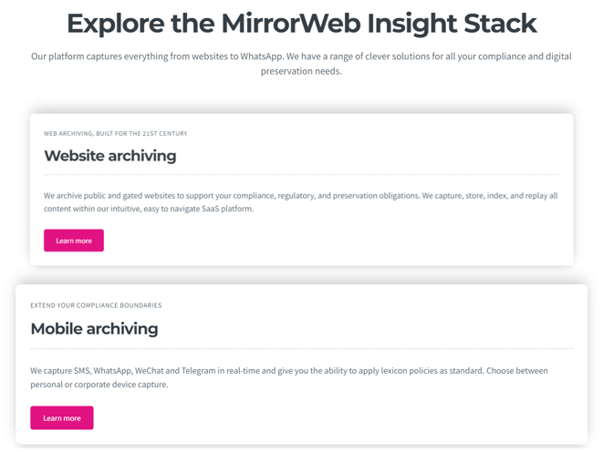 MirrorWeb Wayback Machine alternative