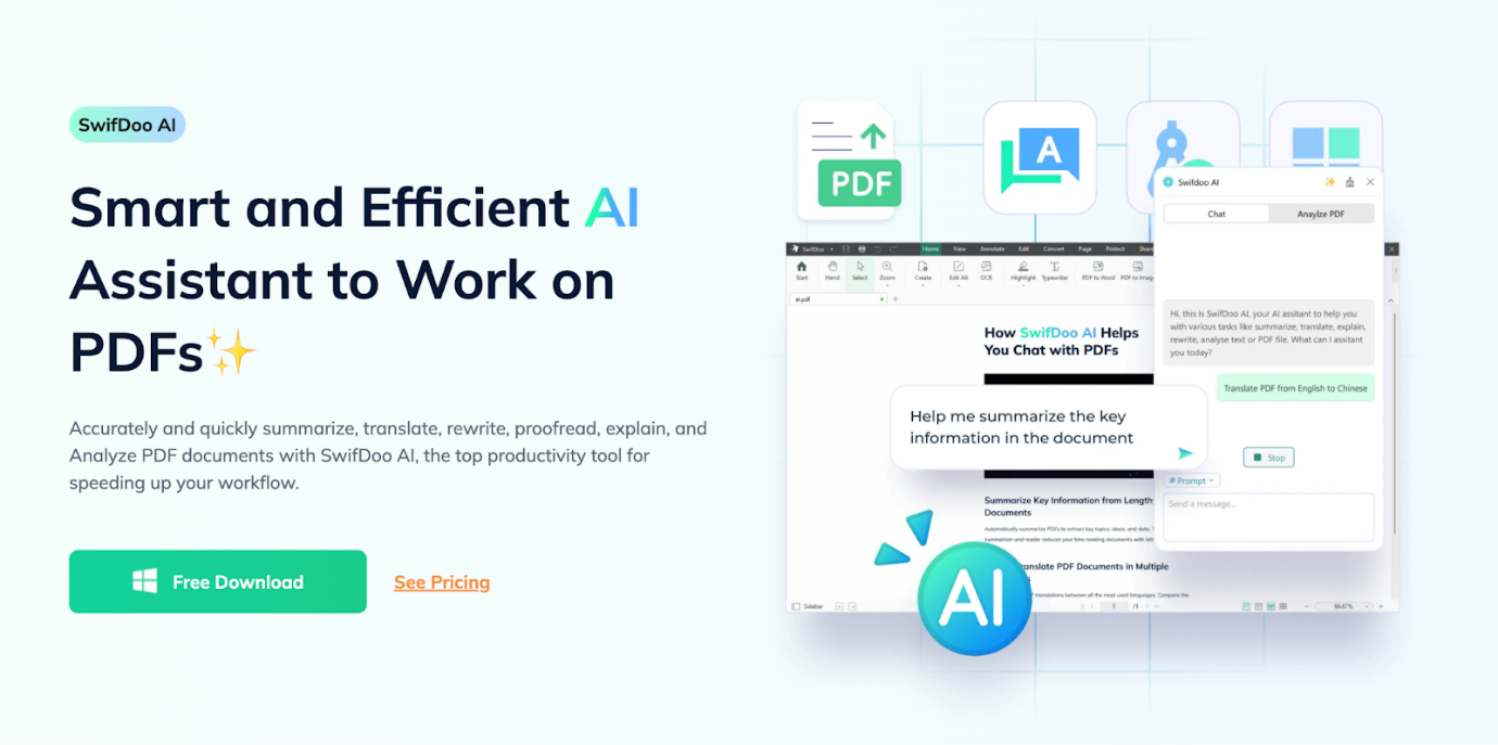 The website page of SwifDoo PDF