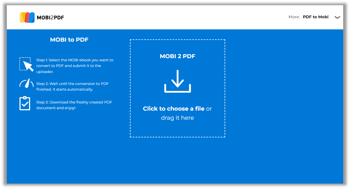 How to convert MOBI to PDF in Mobi2PDF