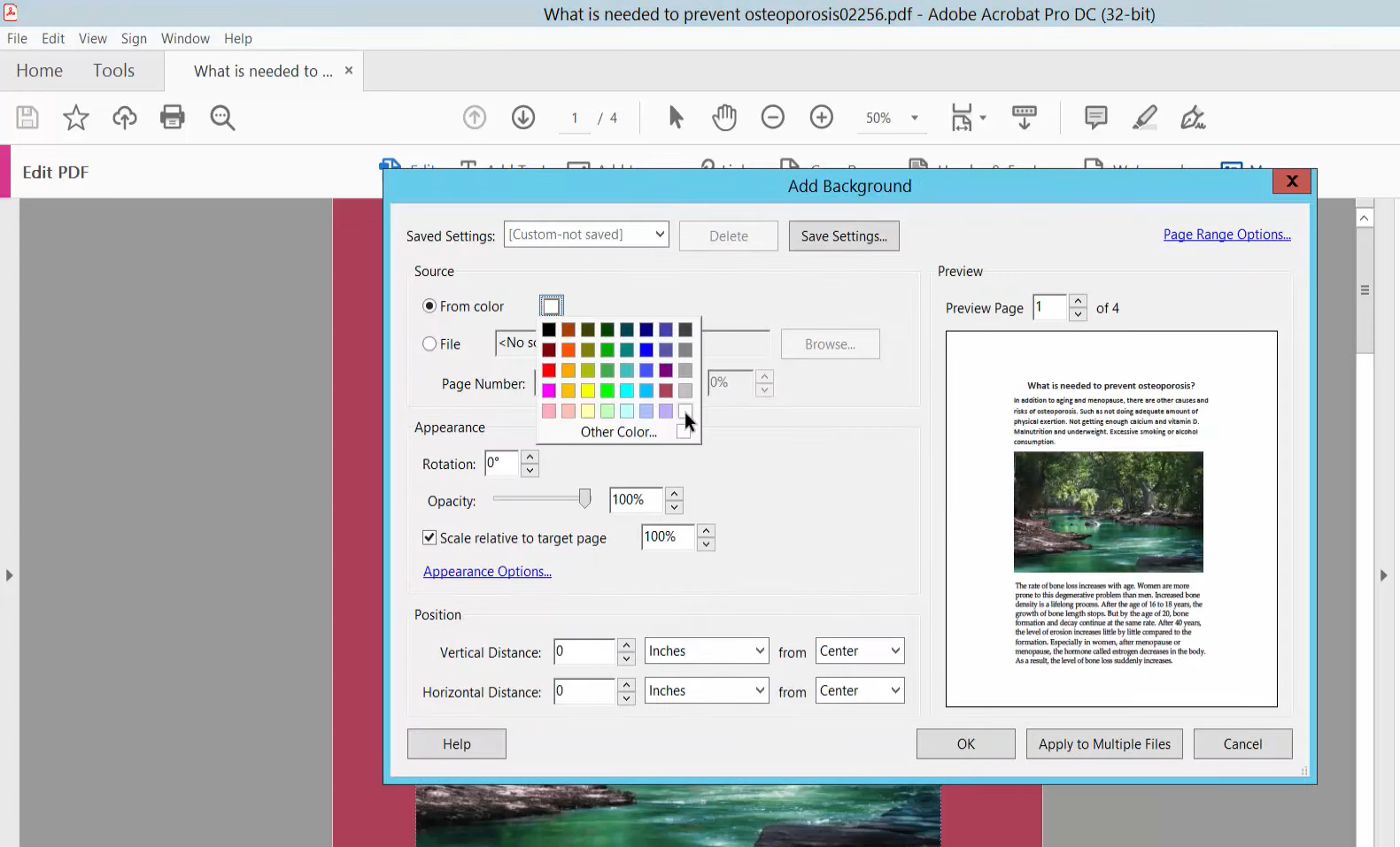 Modify PDF Background Color Using Acrobat