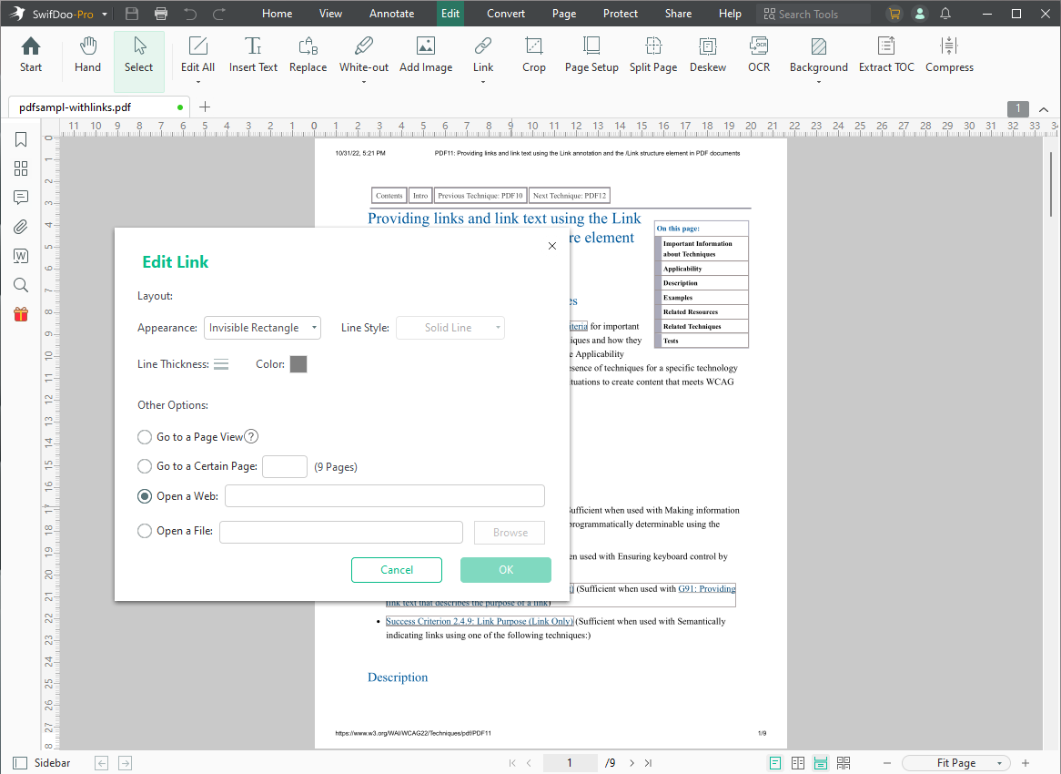 Modify PDF Hyperlinks with SwifDoo PDF