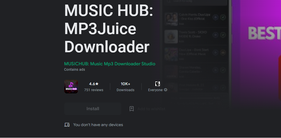 Music downloader MUSIC HUB MP3Juice Downloader
