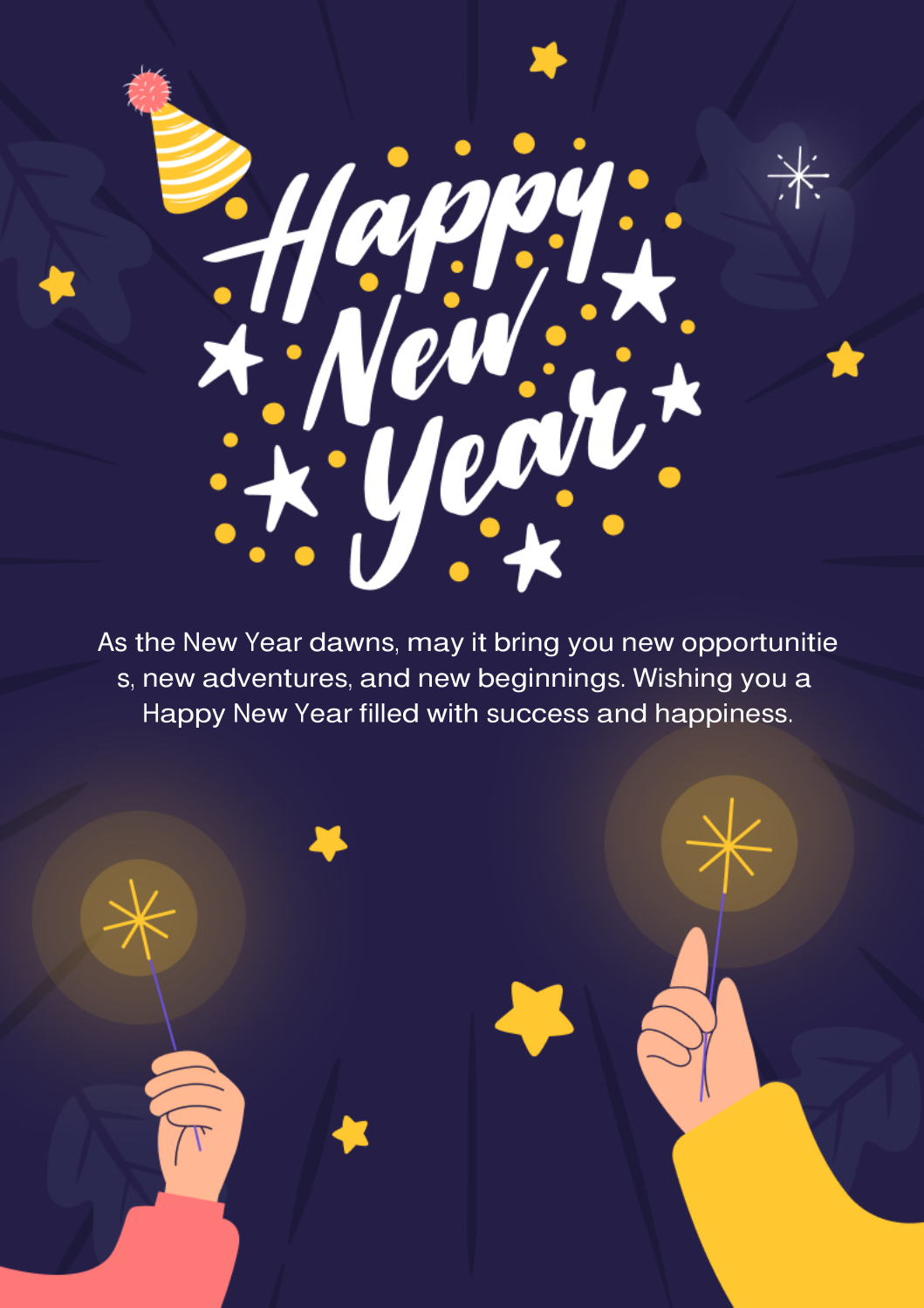 New Year Wish Card for Colleagues