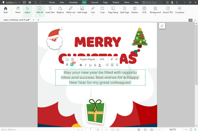 Best Colleague New Year Card Maker & Designer: SwifDoo PDF