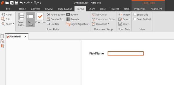 Nitro PDF Forms Tool