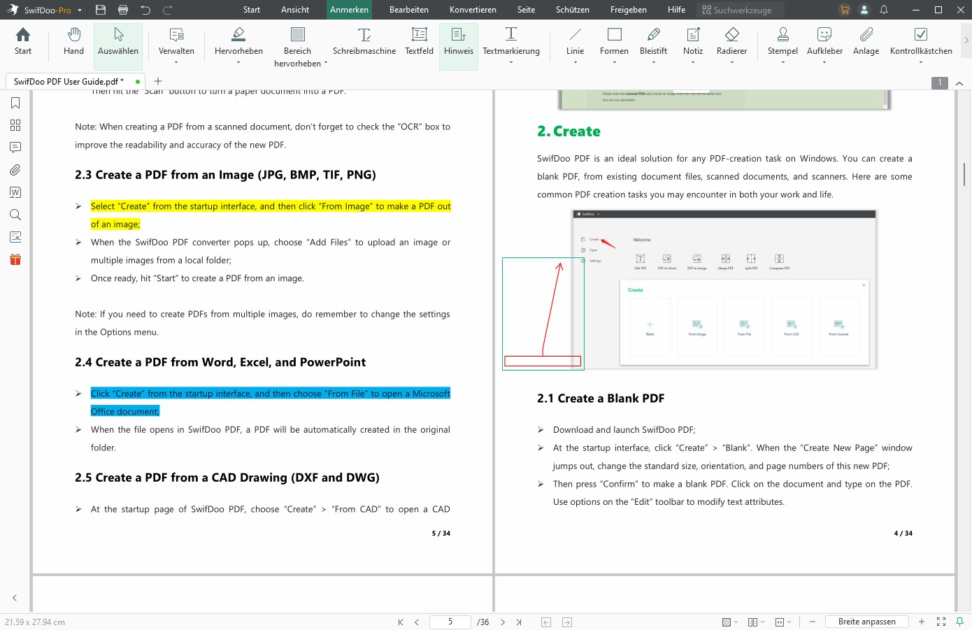 Nur-Anzeige-PDF lesen & bearbeiten mit SwifDoo PDF