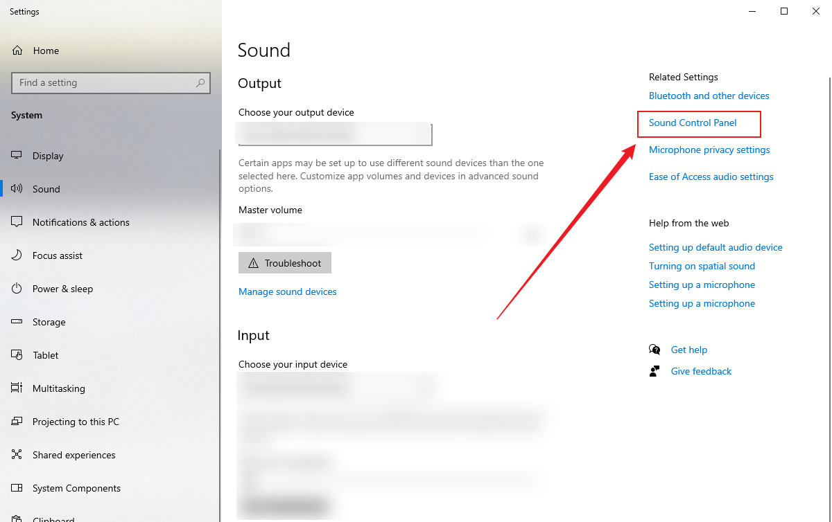 Click Sound Control Panel in Windows’ Sound Settings