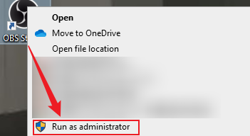 Run OBS as administrator