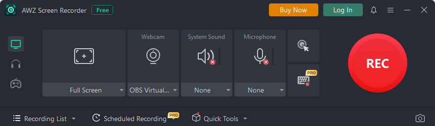 Interface of AWZ Screen Recorder