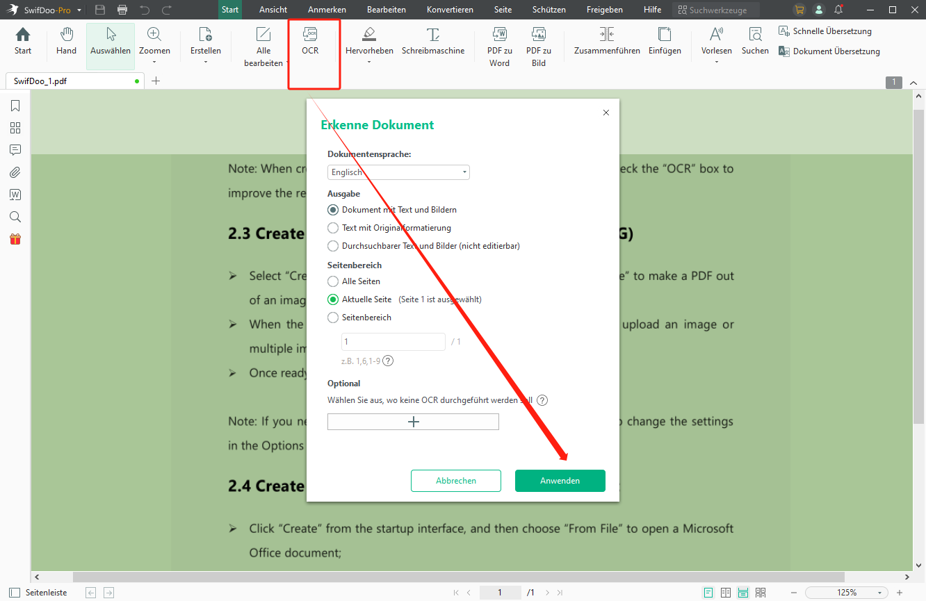 SwifDoo PDF - Die beste OCR-Software für Ihre Dokumente