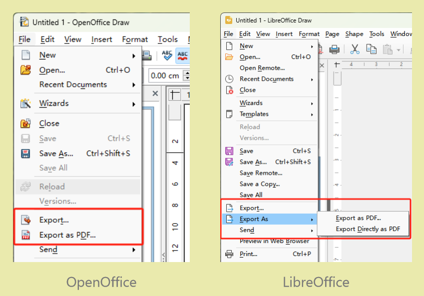 ODG to PDF LibreOffice or OpenOffice