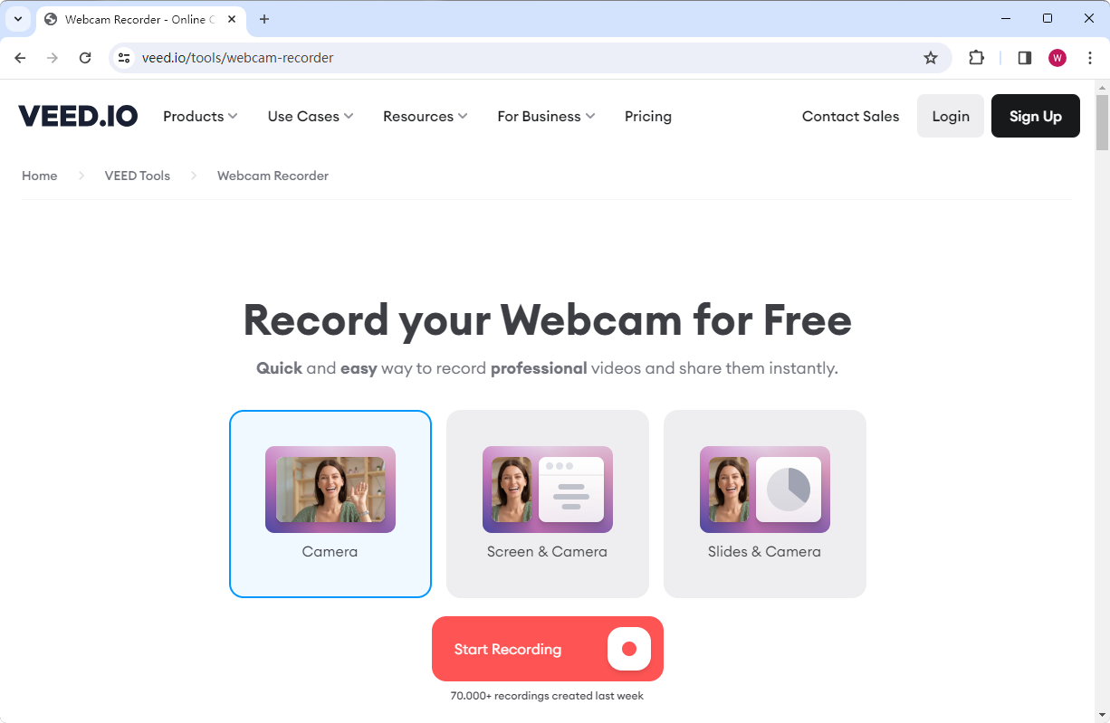 Online Webcam Recorder for Windows 10