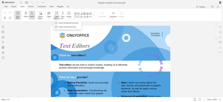 ONLYOFFICE PDF Editor Adobe Acrobat Alternative